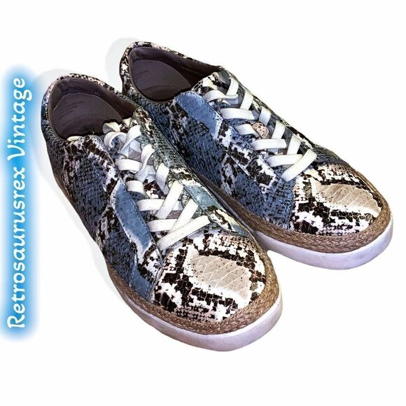 𝅺crown Vintage Adelite Blue Snakeskin Print Low Top Sneakers, 7.5 - Picture 4 of 8